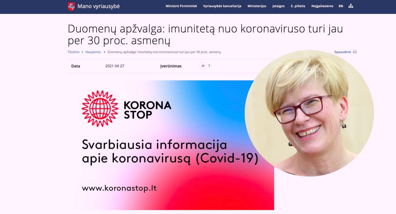 Vyriausybė suskaičiavo: imunitetą nuo koronaviruso turi jau per 30 proc. asmenų