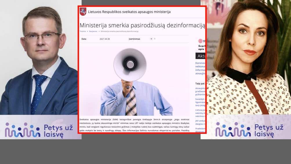 Sveikatos apsaugos ministerijos skelbiama dezinformacija kiršina ir skaldo visuomenę šiuo sudėtingu laikotarpiu