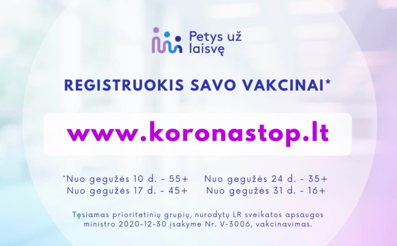 Registruoti vakcinavimui jau galite ir kitus asmenis – startavo vieninga sistema