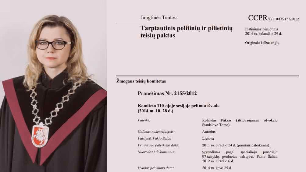 Nuo nevykdomo JTŽTK sprendimo Lietuvai dėl R. Pakso, praėjo daugiau negu septyneri metai (Konstitucinio Teismo pirmininkės komentaras)