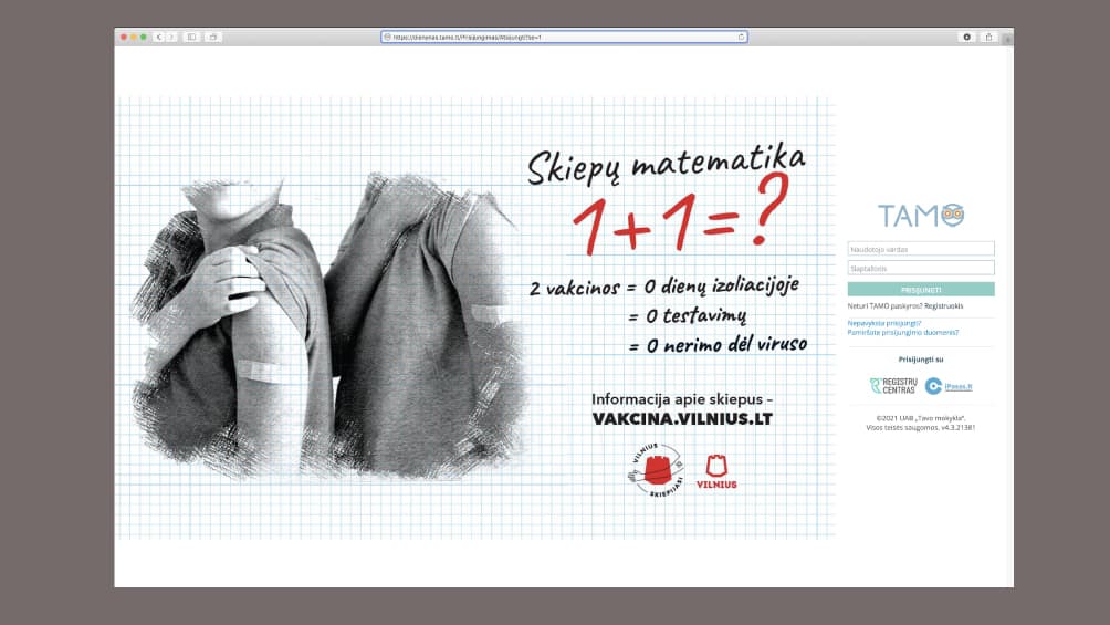 Vilniuje mokinukus pasiekia reklama, skatinanti vakcinuotis nuo koronaviruso