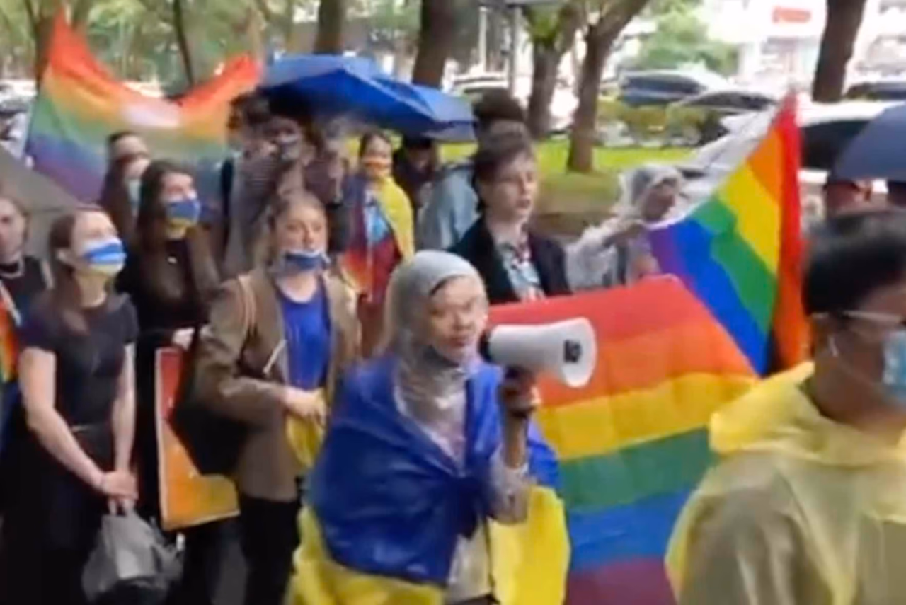 Taivane įvyko Ukrainos laisvės kovų palaikymo akcija