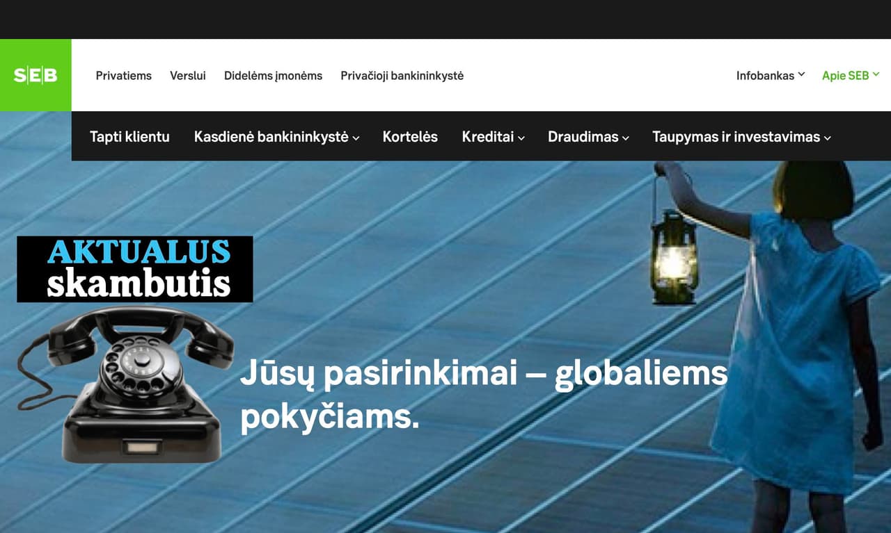 Užsienio įstaiga SEB bankas labai maloniai bendrauja su Lietuvos gyventojais