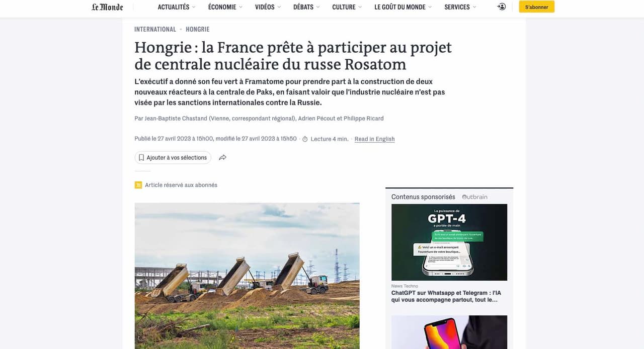 Skandalas: Prancūzija pasirengusi dalyvauti Rusijos „Rosatom“ atominės elektrinės projekte