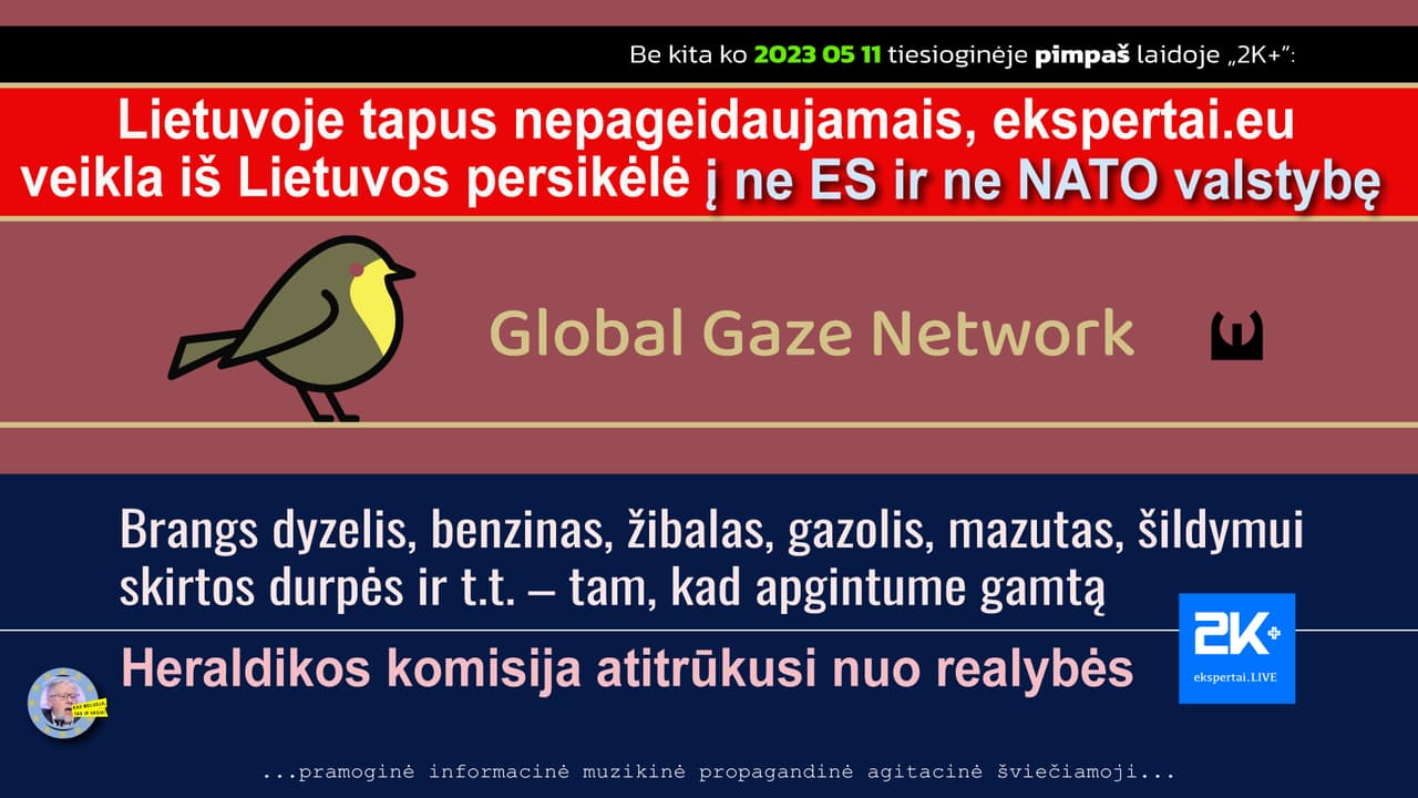 Nuo šiol norintys paremti „ekspertai.eu“, pinigus veskite į „Global Gaze Network“ banko sąskaitą. Ačiū!