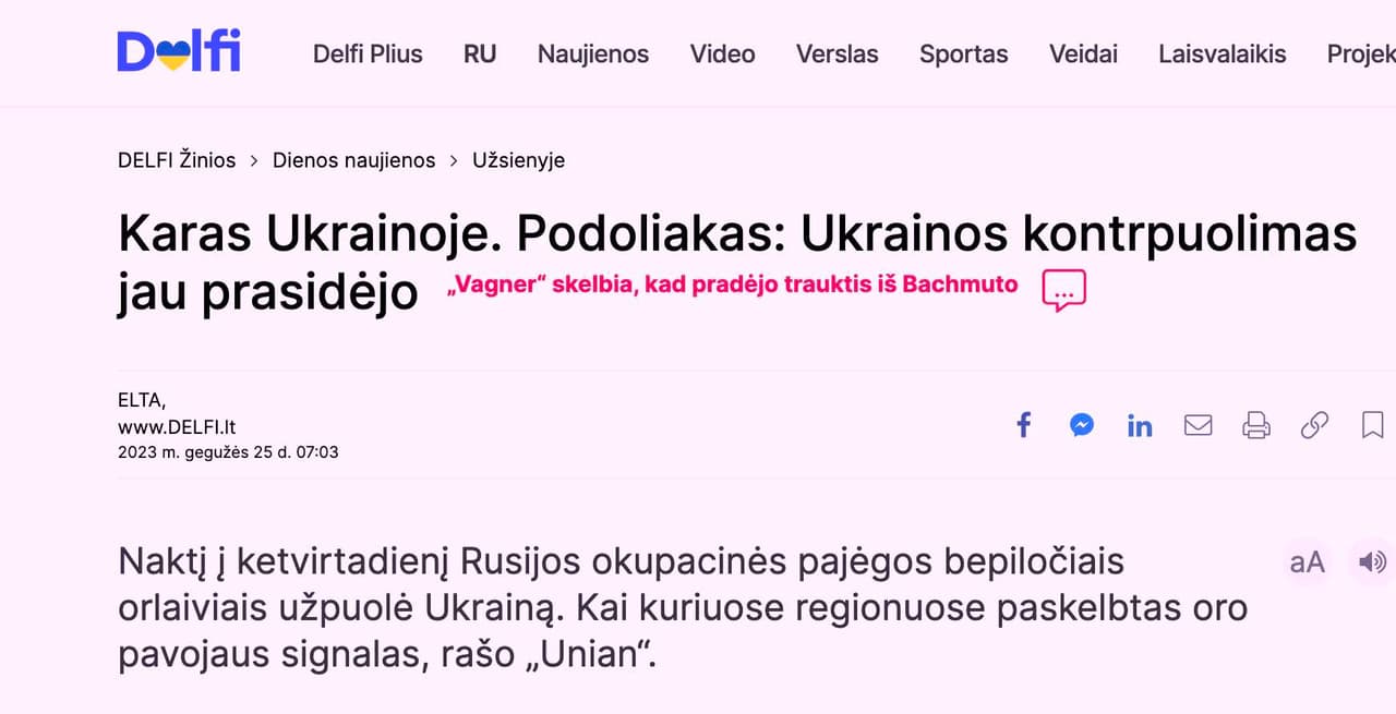 Prasidėjo Ukrainos kontrpuolimas, rusai bėga iš Bachmuto