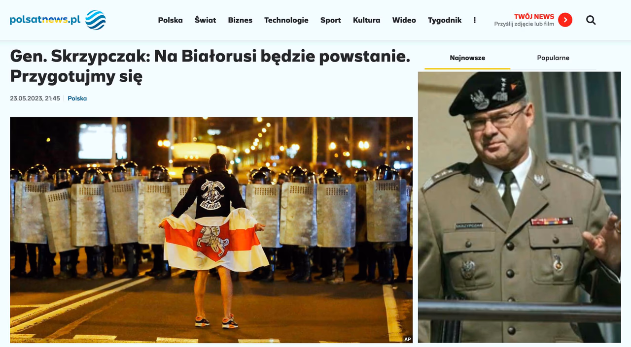 Po karinio perversmo Baltarusijos ateitis turėtų būti Lenkijos glėbyje