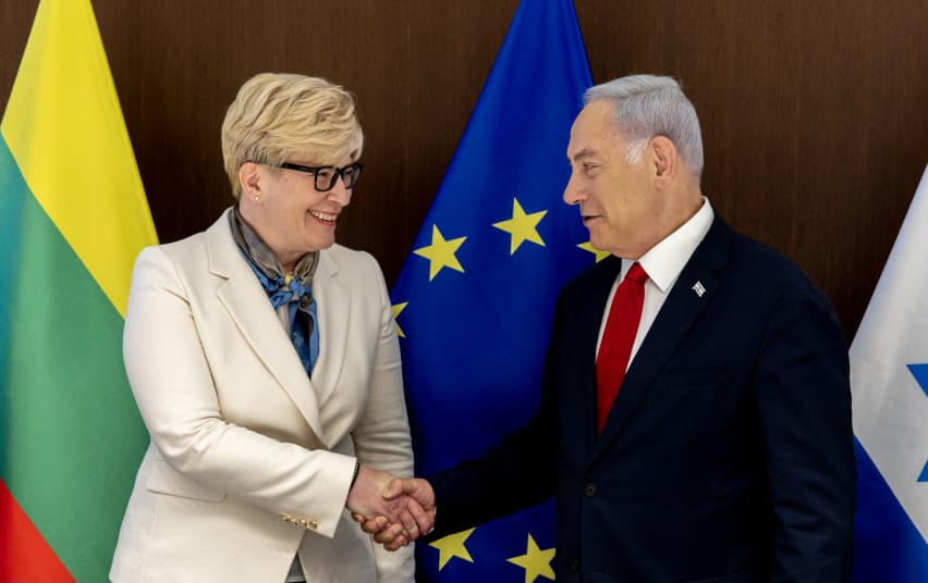 Šimonytė susitiko su trimis Izraelio lyderiais, tačiau ant moters švarko nesimatė Ukrainos vėliavos