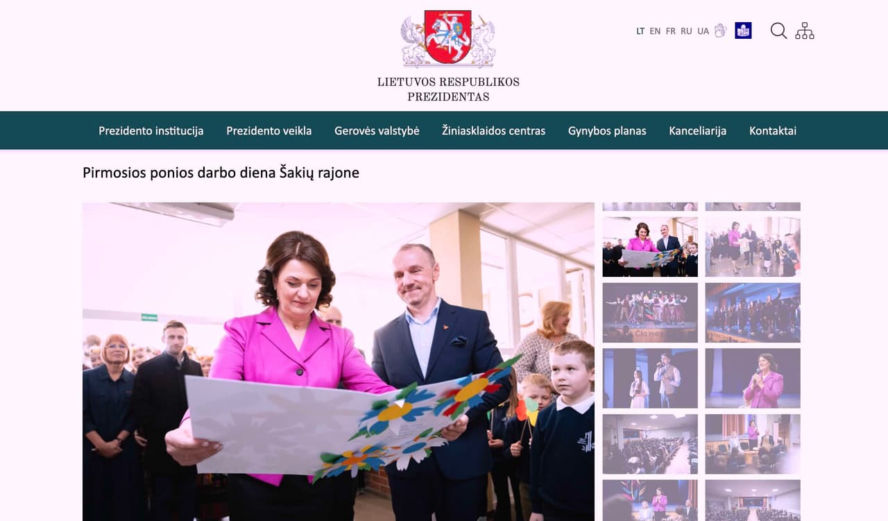 Pirmoji valstybės ponia Nausėdienė su darbo vizitu lankėsi Šakių TAU