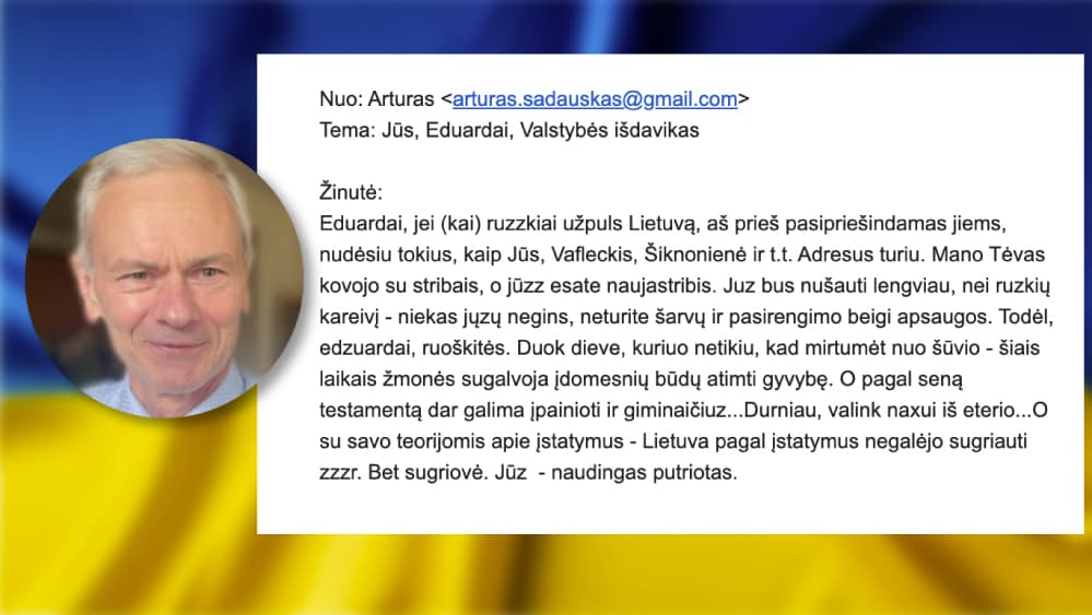 Grasinimas nužudyti E. Vaitkų: šiais laikais žmonės sugalvoja įdomesnių būdų atimti gyvybę