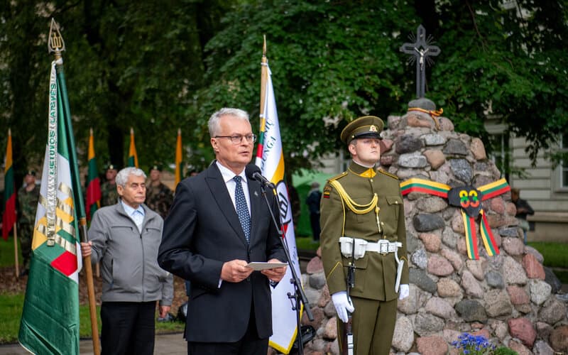 Komunisto Nausėdos kalba okupacijos, genocido ir sovietmečio aukų pagerbimo ceremonijoje
