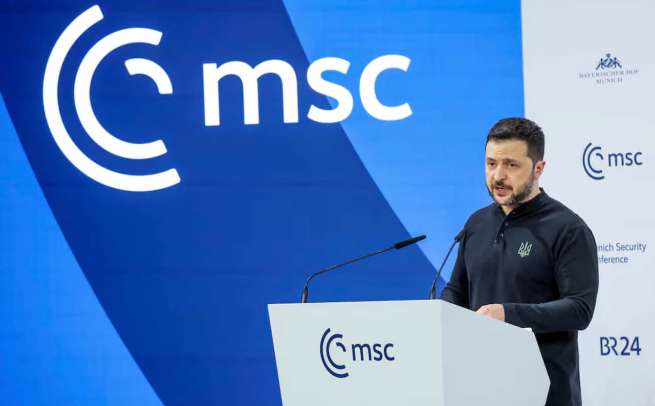 Zelenskio kalba Miunchene: Putinas bijo Trampo