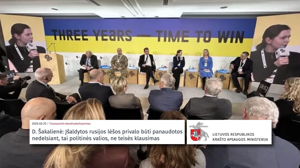 Šakalienės kantrybė išseko – būtina kuo skubiau pasiimti ir išnaudoti Rusijos milijardus