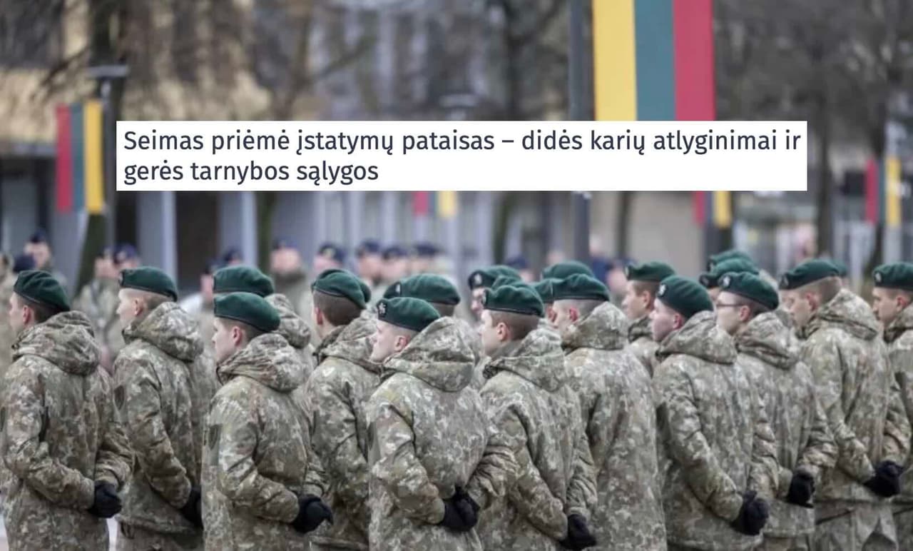 Didesni pinigai kariams, motyvuos juos geriau kariauti už tėvynę, skatins piliečius jungtis prie karinių pajėgų