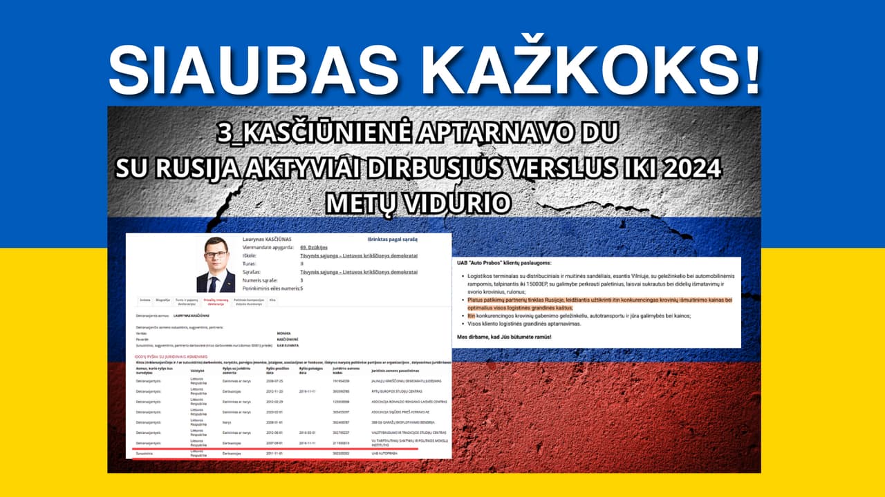 Landsbergių lyderis Kasčiūnas nuslėpė: piniginis šeimyninis romanas su rusais. Siaubų siaubas