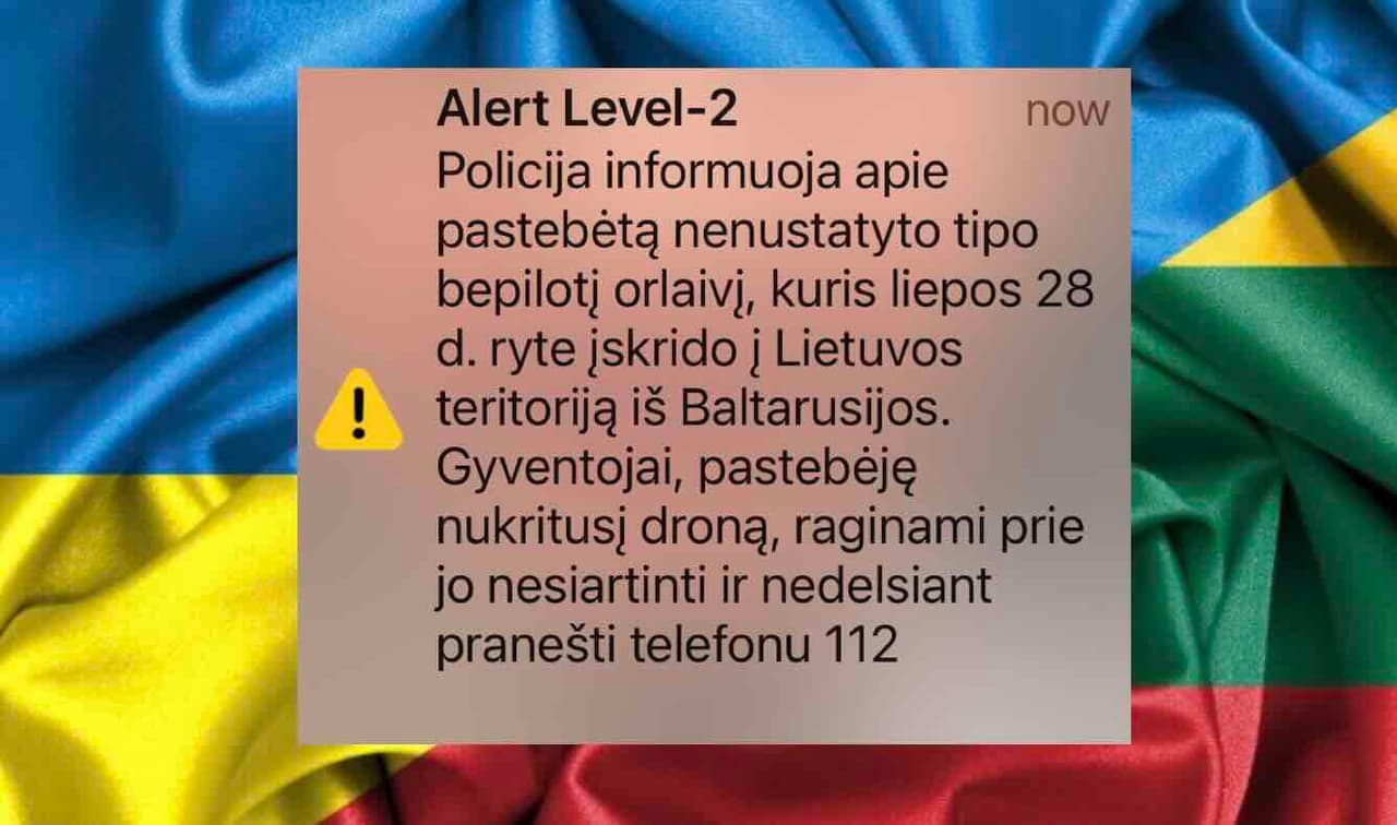 Gyventojai, pastebėję nukritusį droną, raginami prie jo nesiartinti ir nedelsiant pranešti telefonu 112