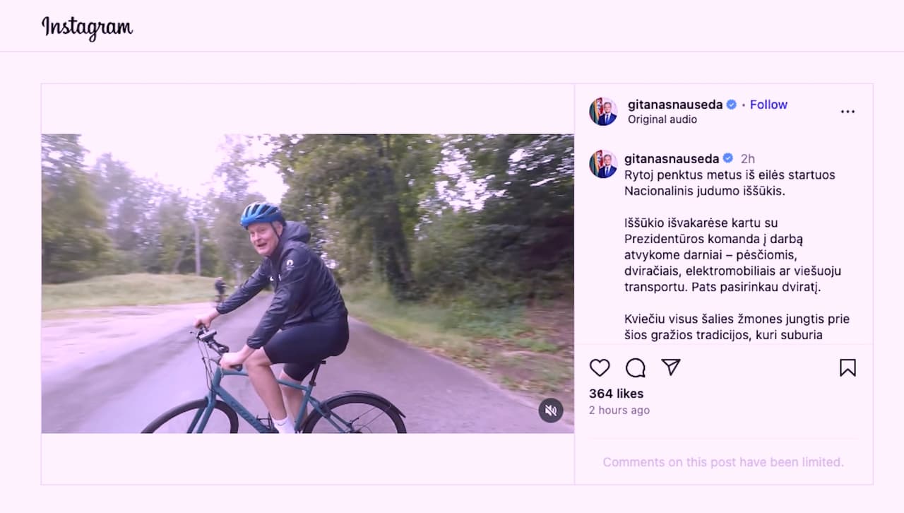 INSTAGRAM žvaigždė Nausėda, pristatė naują trumpo metro filmą