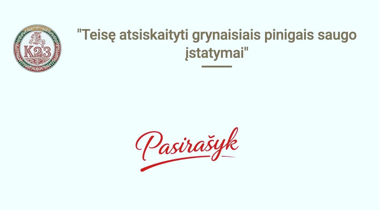 Pratęsta referendumo iniciatyva dėl grynųjų pinigų