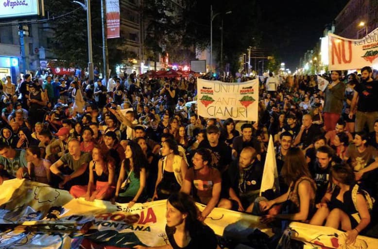 Protestai Rumunijoje. Twitter.com nuotr.