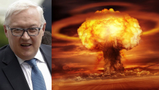 Rusijos užsienio reikalų viceministras S. Riabkovas (kairėje) neatmeta galimybės suduoti branduolinį smūgį Gruzijai.