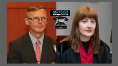 Šiaulių apygardos teismo pirmininko padėjėjas ryšiams su žiniasklaida ir visuomene Vytautas Jončas ir Generalinės prokuratūros Organizuotų nusikaltimų ir korupcijos departamento prokurorė Vilma Vidugirienė.