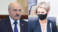Tariamas Baltarusijos prezidentas A. Lukašenka ir LR prokuroų lyderė N. Grunskienė.